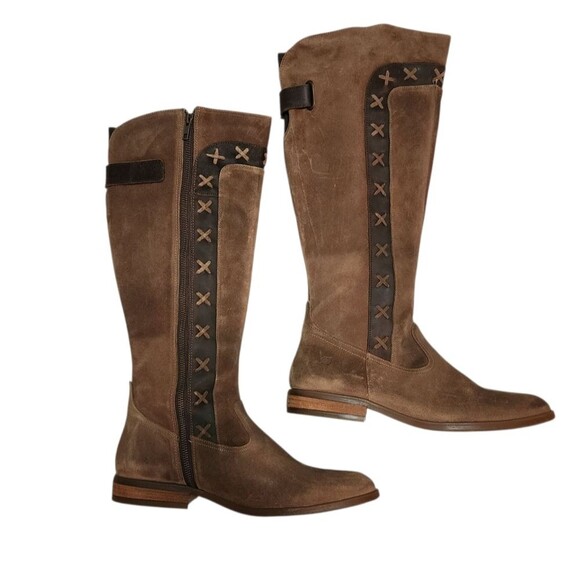 Born Boots Women Sz 11M Albi Brown Suede Leather Tall Riding Equestrian Western - Picture 3 of 15